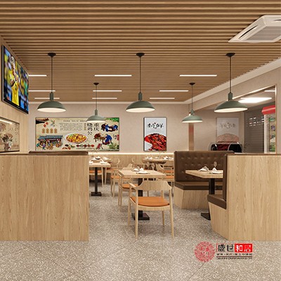 合肥燒雞公餐飲店裝修設(shè)計全景效果圖